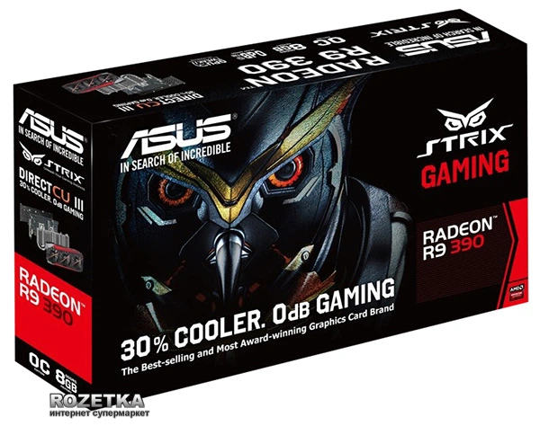 Видеокарта Asus PCI-Ex Radeon R9 390 Strix 8192MB GDDR5 (512bit