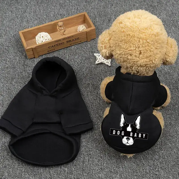 Толстовка для собак на флісі Dog baby чорного кольору розмір 4XL - зображення 2