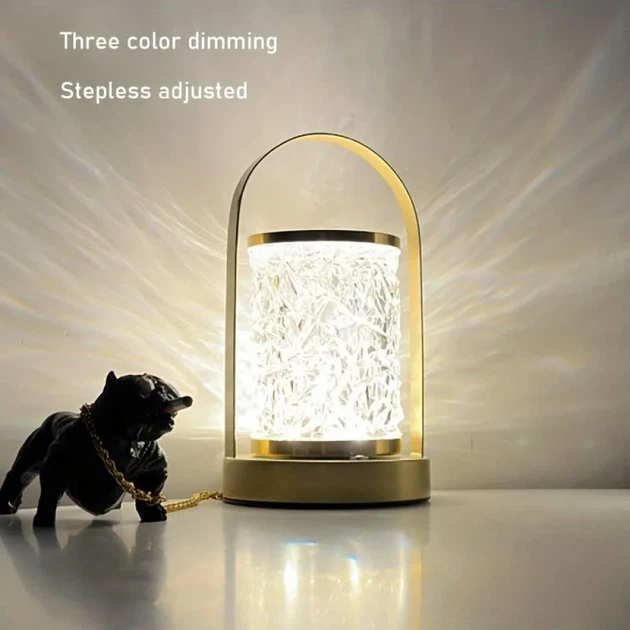 Портативная металлическая настольная LED лампа D15 с аккумулятором и сенсорным управлением - изображение 7