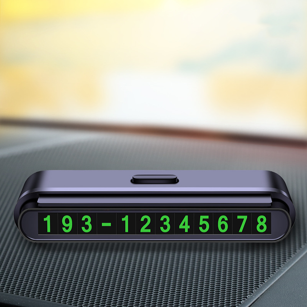 Парковочная карта - автовизитка с номером телефона Cheges Parking Number Plate Черная - изображение 2