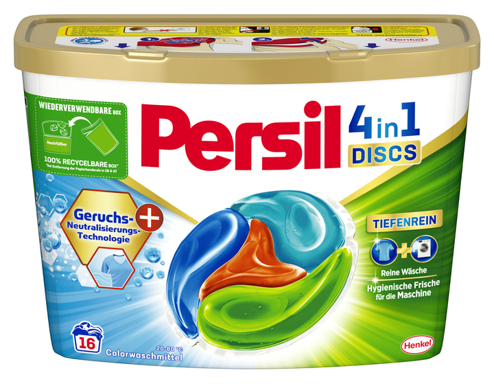 Диски для прання Persil 4 в 1 для кольорових речей 16 шт (4015200033075) - зображення 1