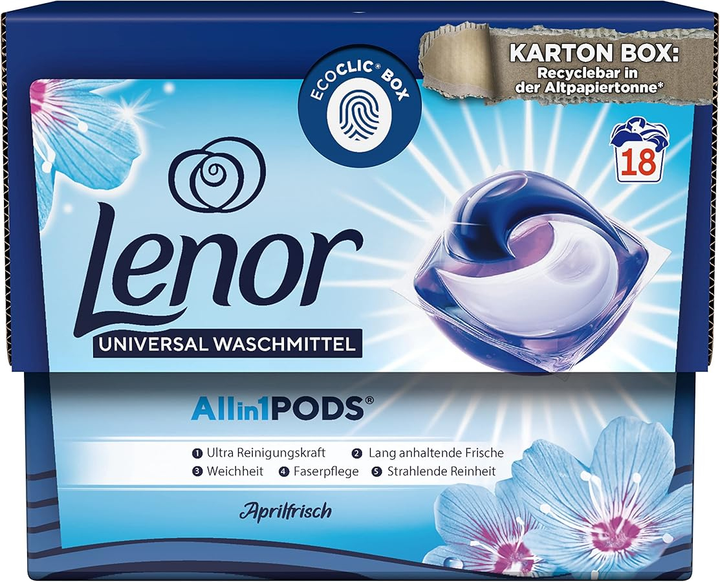 Капсули для прання Lenor Aprilfrisch 18 шт (8001090496270 / 8006540925911 / 8700216292757) - зображення 1