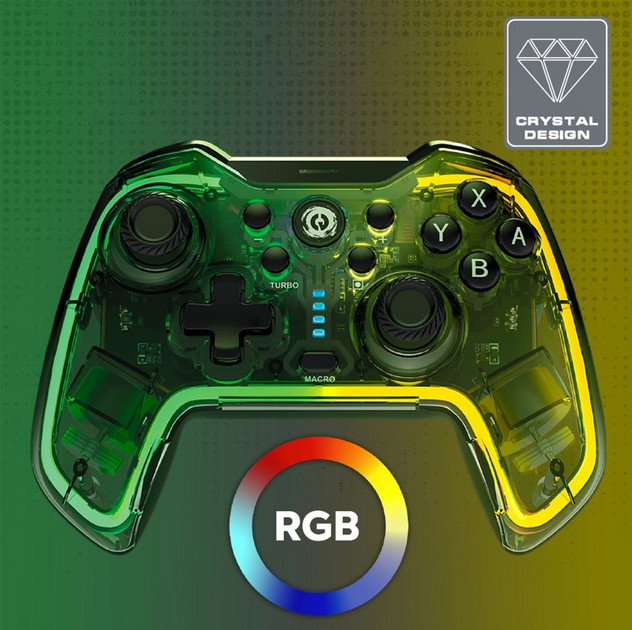 Бездротовий геймпад Canyon Brighter GPW-02 Wireless RGB 5in1 iOS/Nintendo Crystal (CND-GPW02) - зображення 2