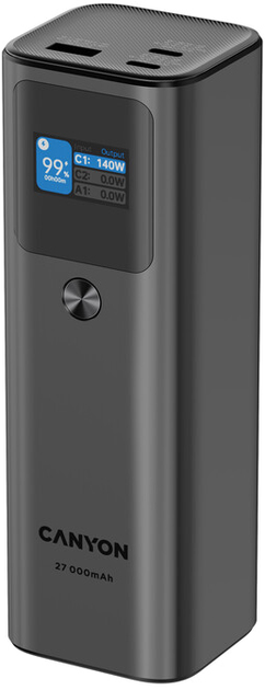 Powerbank Canyon PB-2010 TFT PD140W 27000 mAh Dark Grey (CNE-CPB2010DG) - obraz 2