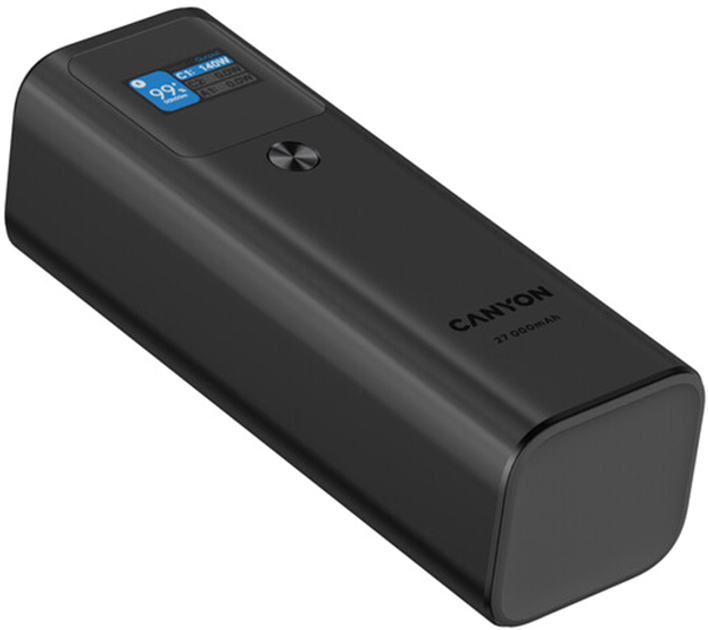 Powerbank Canyon PB-2010 TFT PD140W 27000 mAh Dark Grey (CNE-CPB2010DG) - obraz 3