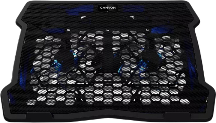 Podstawka pod laptopa Canyon NS03 2Fan 2USB LED Black (CNE-HNS03) - obraz 1