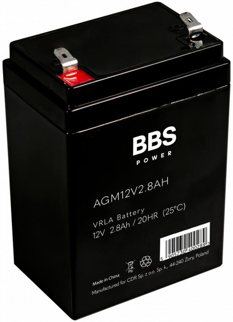 Акумулятор BBS Power AGM12V2.8AH AGM VRLA 12 V 2.8 Ah - зображення 1