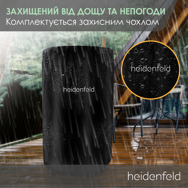Газовий обігрівач з кисневим сенсором Heidenfeld Blueflame GH110 - зображення 10