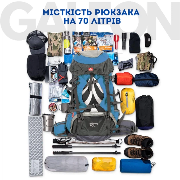 Каркасный туристический рюкзак Naturehike на 70 литров, трекинговый рюкзак в поход - изображение 7