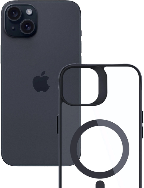 Etui 3MK Satin Armor MagCase do Apple iPhone 15 Black + Transparent (5903108563819) - obraz 2