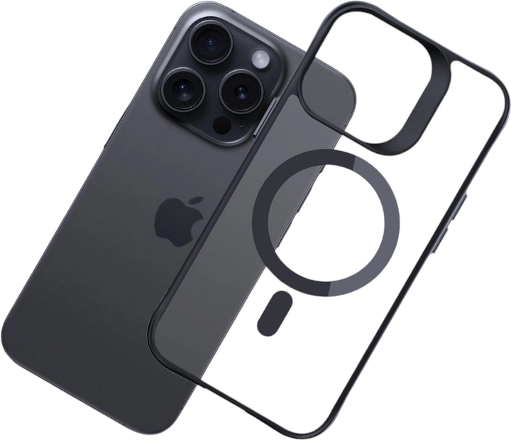 Etui 3MK Satin Armor MagCase do Apple iPhone 15 Pro Black + Transparent (5903108563833) - obraz 4