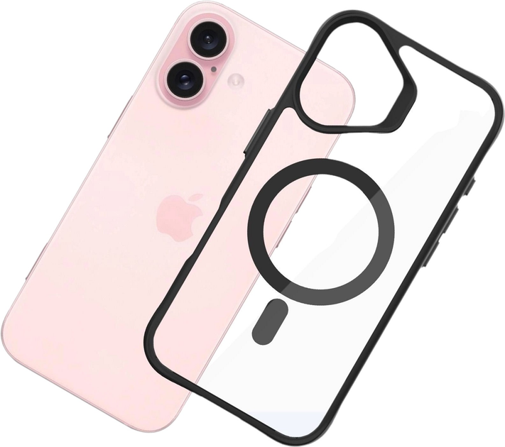 Etui 3MK Satin Armor MagCase do Apple iPhone 16 Black + Transparent (5903108586573) - obraz 4