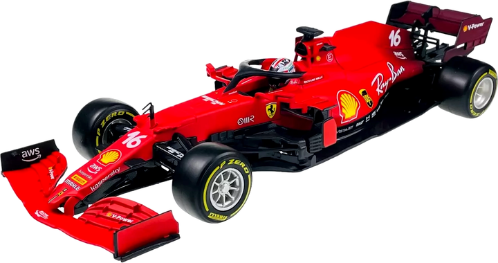 Metalowy model samochodu Bburago Ferrari F1 SF21 Charles Leclerc 16 1:18 (4893993168095) - obraz 1