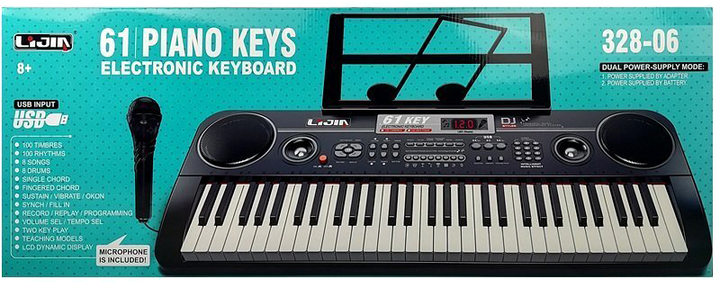 Синтезатор LEAN Toys Keyboard Adapter Music Stand з мікрофоном Чорний (5908275999669) - зображення 6