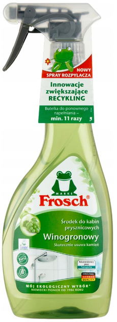 Środek do kabin prysznicowych Frosch Winogronowy 500 ml (4009175964236) - obraz 1