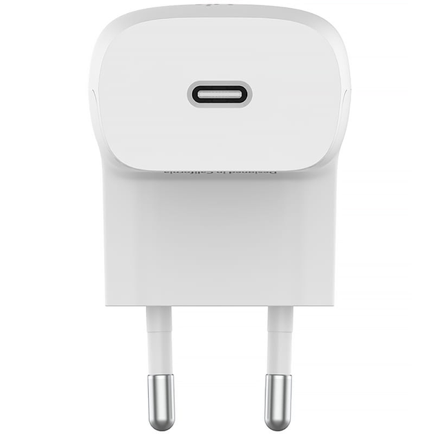 Мережевий зарядний пристрій Belkin 20 Вт USB-C - USB-C PD PPS White (745883837601) - зображення 2