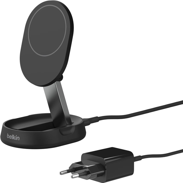 Бездротова зарядка Belkin BoostCharge Pro Convertible Magnetic Wireless Charging Stand with Qi2 15W + 20W USB-C Power Supply Black (745883868438) - зображення 1