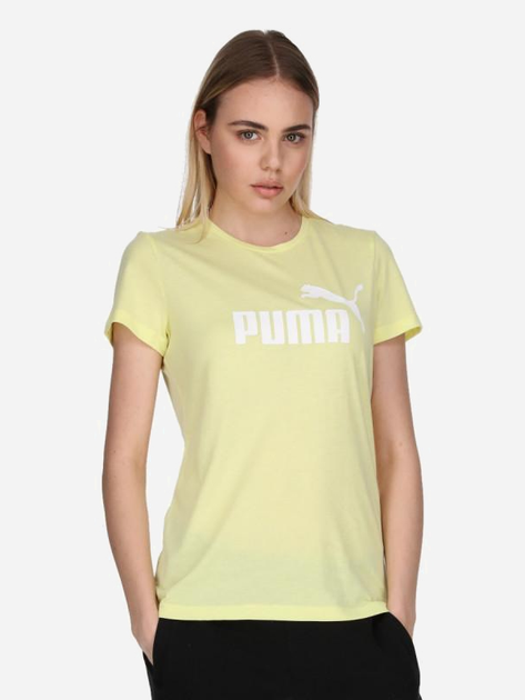 T-shirt damski Puma Ess Logo Tee Heather 586876-40 L Żółty (4063697258914) - obraz 1