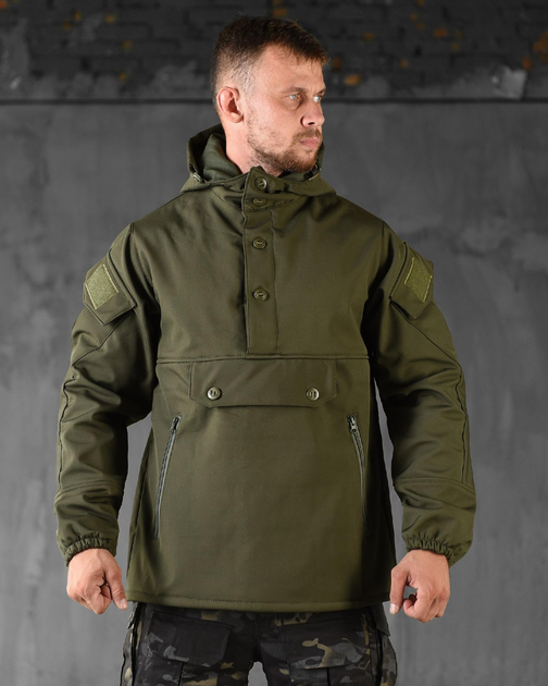 Тактическая демисезонная куртка анорак SoftShell XL олива (88917) - изображение 1