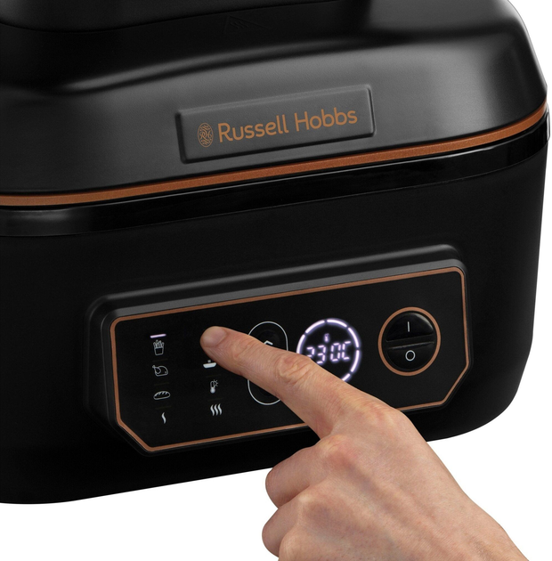 Russell Hobbs Мультипіч SatisFry Air&Grill, 1745Вт, чаша-5.5л, сенсорне кер., алюміній/пластик, чорно-жовтогарячий - зображення 6