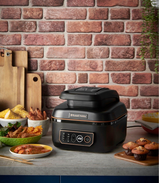 Russell Hobbs Мультипіч SatisFry Air&Grill, 1745Вт, чаша-5.5л, сенсорне кер., алюміній/пластик, чорно-жовтогарячий - зображення 12