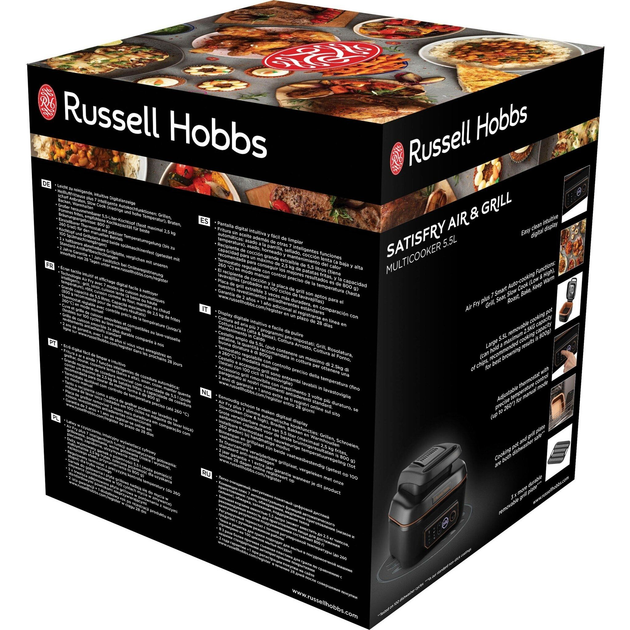 Russell Hobbs Мультипіч SatisFry Air&Grill, 1745Вт, чаша-5.5л, сенсорне кер., алюміній/пластик, чорно-жовтогарячий - зображення 16