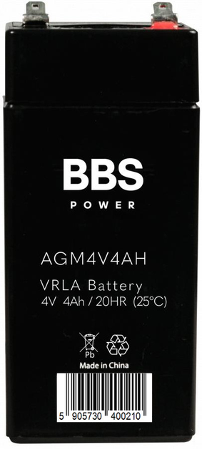 Акумулятор BBS Power AGM4V4AH AGM VRLA 4 V 4 Ah - зображення 2