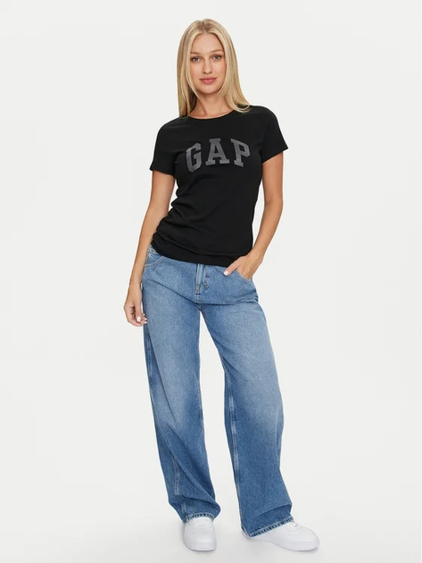 T-shirt damski basic GAP 268820-11 S Czarny (1200048865572) - obraz 3