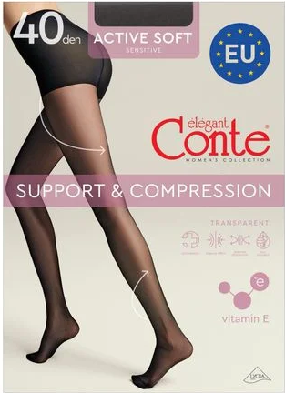 Колготки Conte Active Soft 40 den Grafit, 2 размер - Фото 1 Колготки Conte Active Soft 40 den Grafit, 2 размер - изображение 1