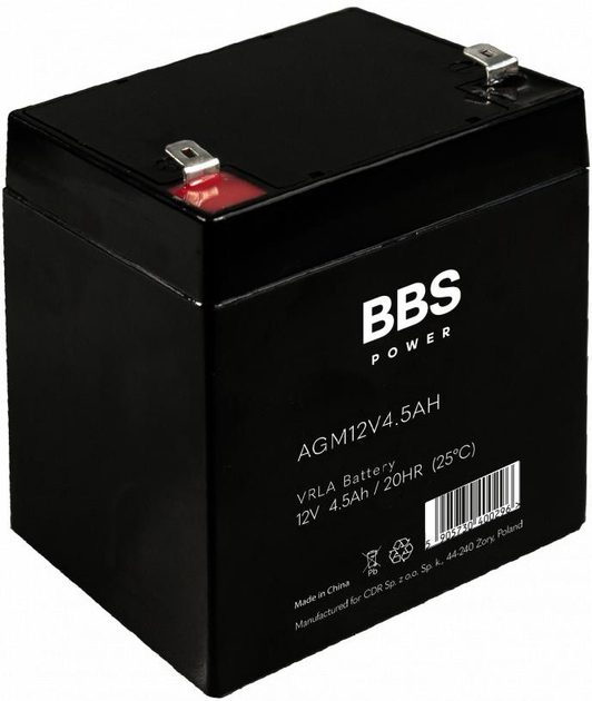 Акумулятор BBS Power AGM12V4.5AH AGM VRLA 12 V 4.5 Ah - зображення 1