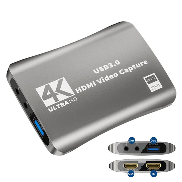 Внешняя карта видеозахвата Gray 4K 60Hz HDMI в USB 3.0 с микрофонным входом и выходом на наушники - изображение 10