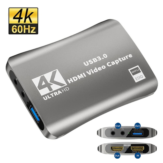 Внешняя карта видеозахвата Gray 4K 60Hz HDMI в USB 3.0 с микрофонным входом и выходом на наушники - изображение 11