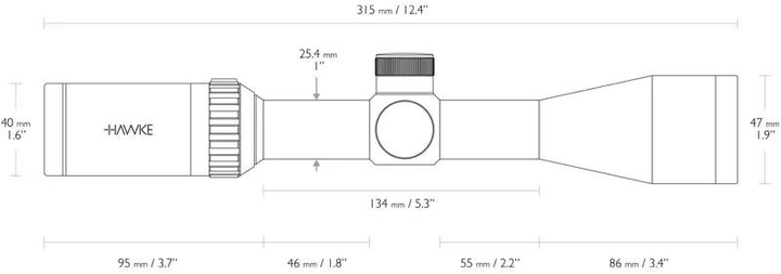 Прицел оптический Hawke Vantage 3-9х40 сетка Mil Dot с подсветкой - изображение 1