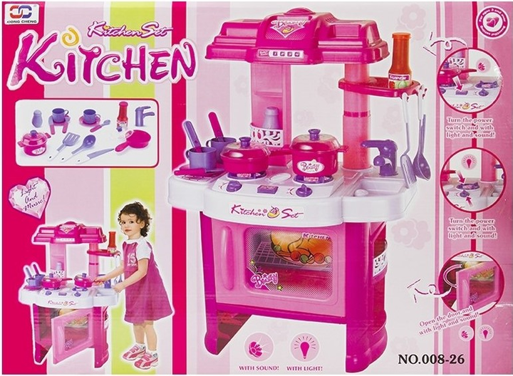 Kuchnia z piekarnikiem dla dzieci LEAN Toys 733 Różowa (5905884457191) - obraz 5