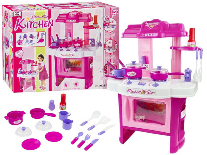 Kuchnia z piekarnikiem dla dzieci LEAN Toys 733 Różowa (5905884457191) - obraz 1