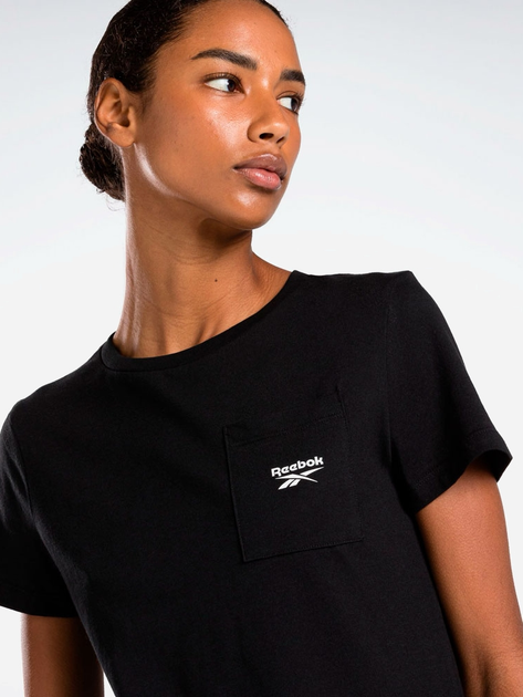 Футболка бавовняна жіноча Reebok Identity Small Logo Tee 100031101 XS Чорна (4066762941216) - зображення 4