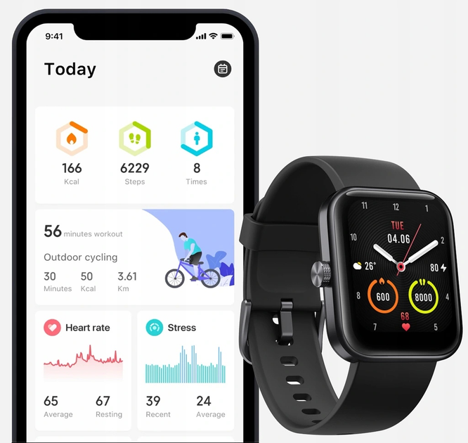 Smartwatch 70mai Maimo WT2105 Black (6971669781279) - obraz 5