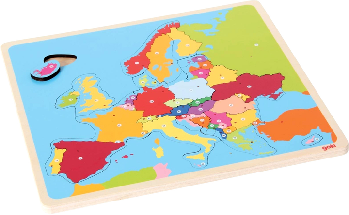 Puzzle drewniane Goki Mapa Europy 30 x 29 cm 35 elementów (4013594575096) - obraz 4