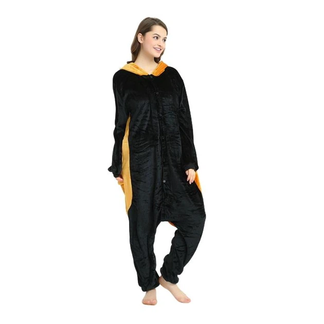 Пижама кигуруми Kigurumi Енот женская S (145-155 см) Черная с оранжевым - изображение 7