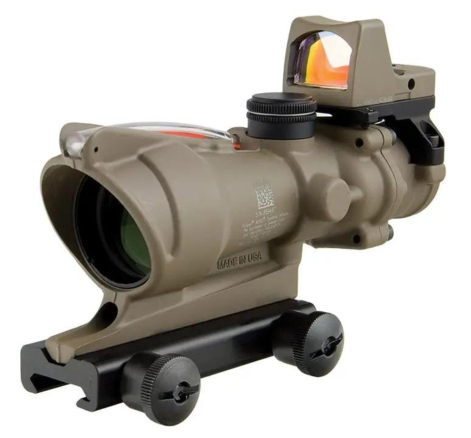 Приціл Trijicon ACOG 4x32 сітка .223 Red Chevron/RMR Type 2 3.25 MOA. FDE - зображення 1