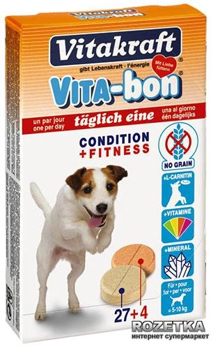 Мультивитаминный комплекс Vitakraft Vita-Bon для собак малых пород 5-10 кг таблетки 31 шт (4008239230683) - изображение 1