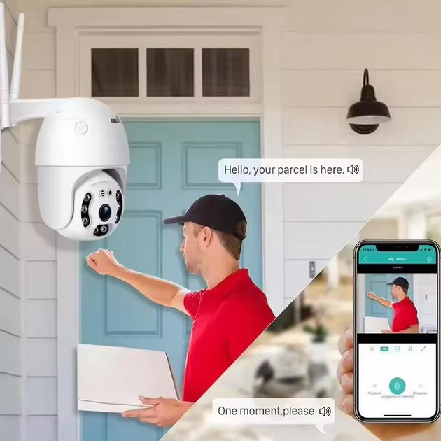 Поворотная уличная камера видеонаблюдения TS HІ9 смарт камера Wi-Fi с ночным видением - изображение 3