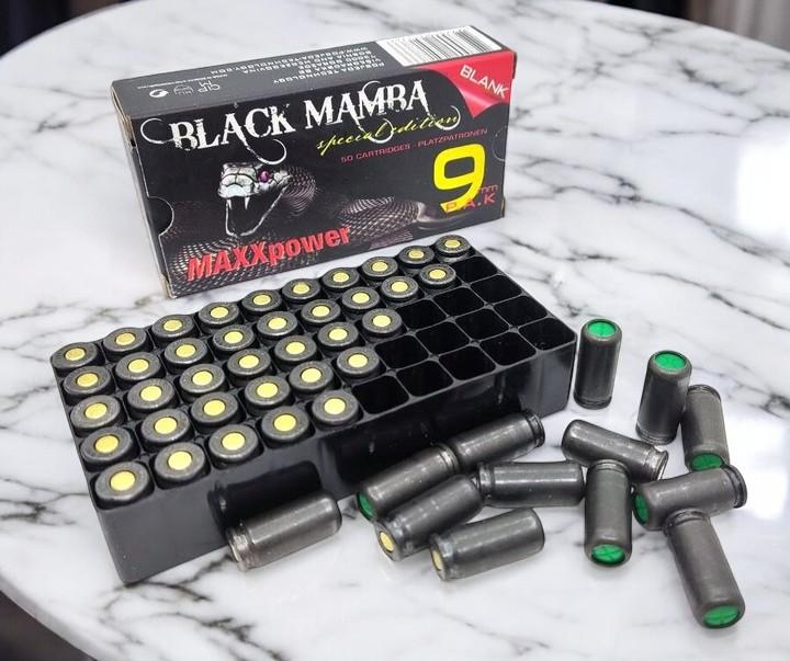 Холостые патроны MaxxPower Black Mamba 9 мм (400 Bar) 50 штук - изображение 1