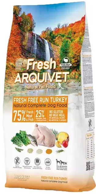 Półwilgotna karma dla psów Arquivet Fresh Free Run Turkey 10 kg (8435117891074) - obraz 1