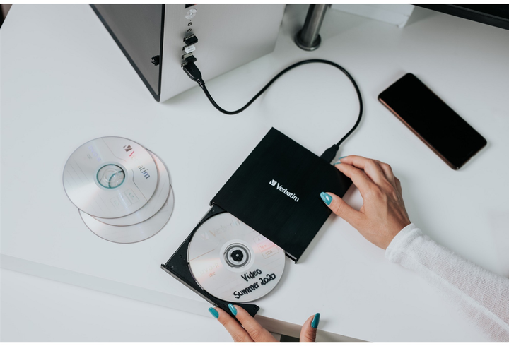 Оптичний привід Verbatim External Slimline CD/DVD Writer USB 2.0 Black (53504) - зображення 4