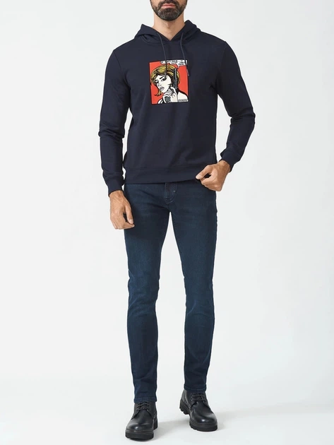 Bluza z kapturem męska Antony Morato MMFL00972FA150185-7073 XL Granatowa (8052136510108) - obraz 3