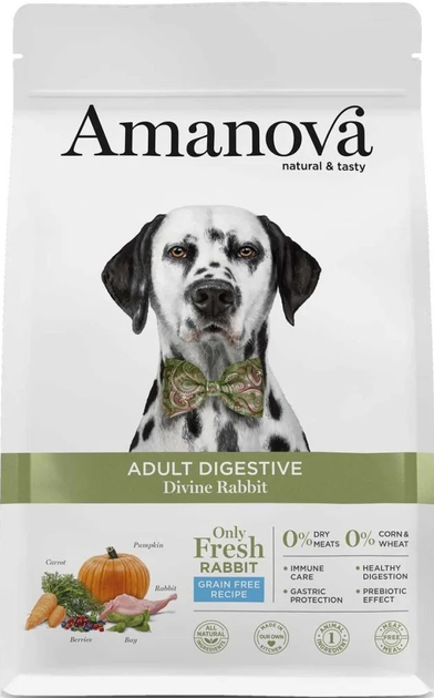 Sucha karma dla psów Amanova Adult Digestive Divine Rabbit 2 kg (8413037332075) - obraz 1