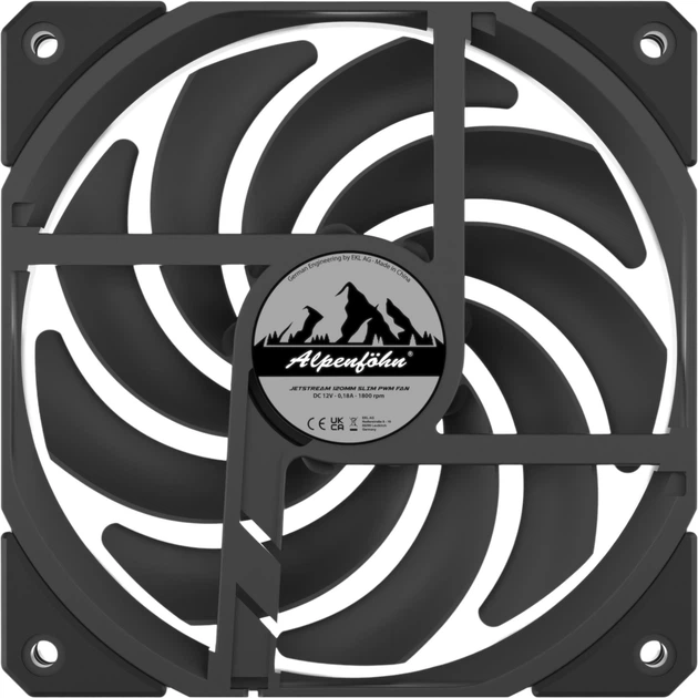 Chłodzenie Alpenfohn 120 JetStream Slim PWM Black (4250280327090) - obraz 4
