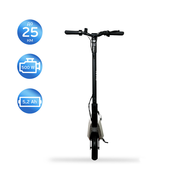 Електросамокат OKAI Zippy ES50С 8'' 250W/500W 5.2Ah 20km 25km/h 10° 13.5kg Black-White (ES50C-B) - зображення 3