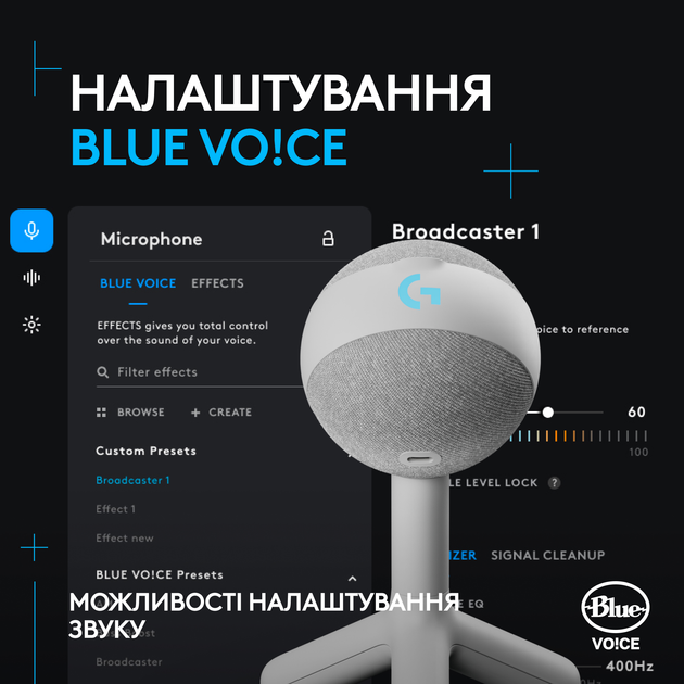 Мікрофон Logitech G Yeti Orb Condenser RGB Lightsync White (988-000558) - зображення 4